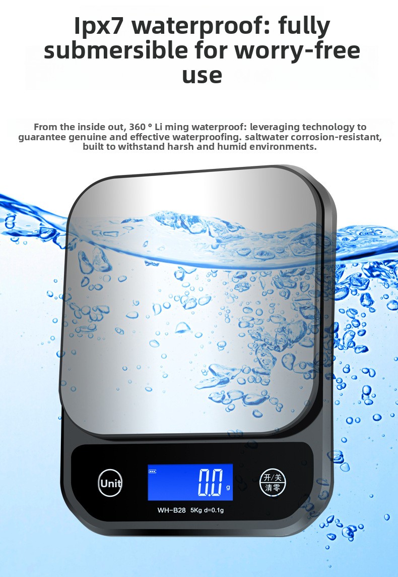 Kitchen Appliances Online - B28 5kg 0.1g Waterdichte Oplaadbare Huishoudelijke