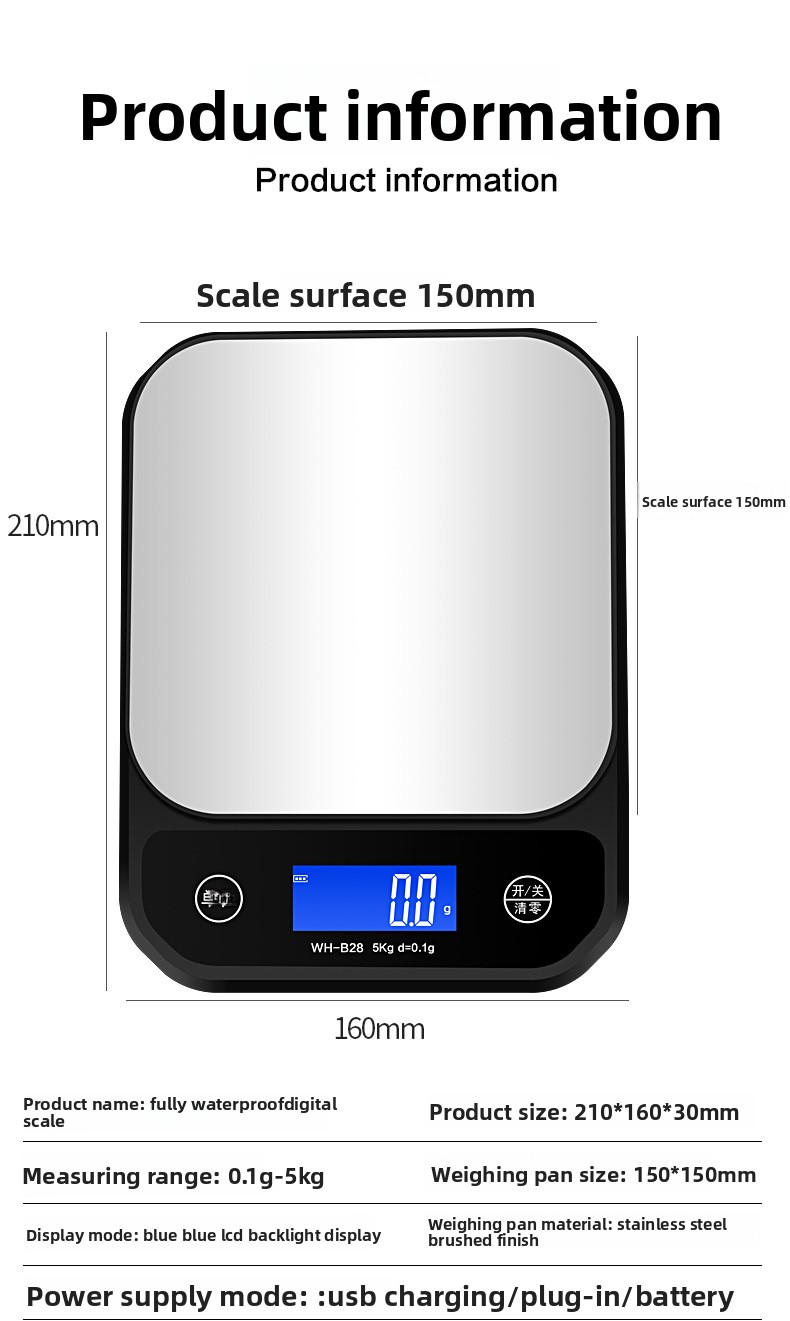 B28 5kg 0.1g Waterdichte Oplaa - Kitchen Appliances Online recensie en prijs